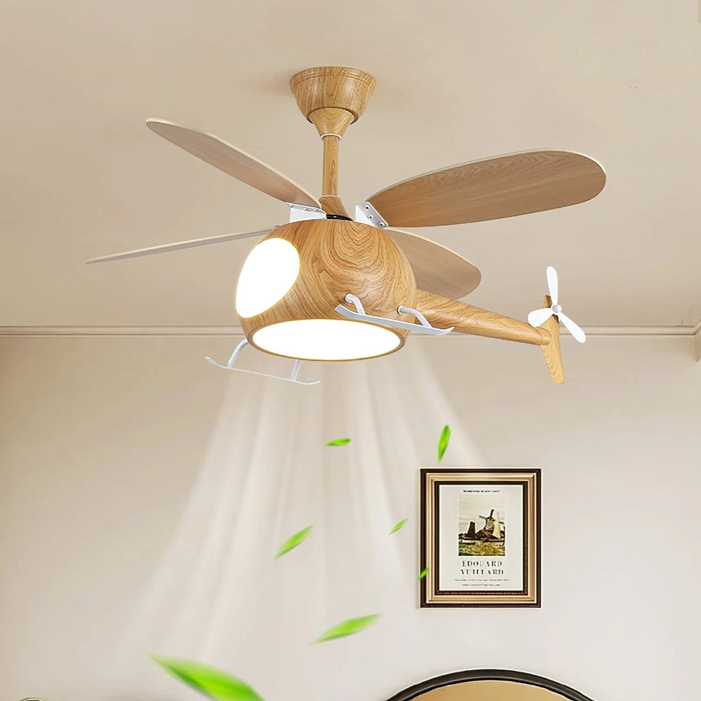 Ceiling Fan With Light | Integrated LED & Remote | Walnut Finish