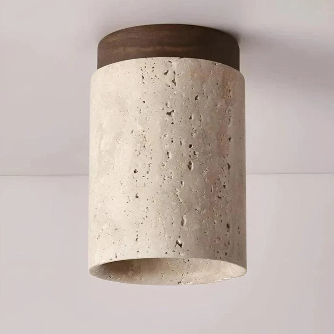 Ceiling Lamp | Travertine Wabi-Sabi Design | LED Lighting