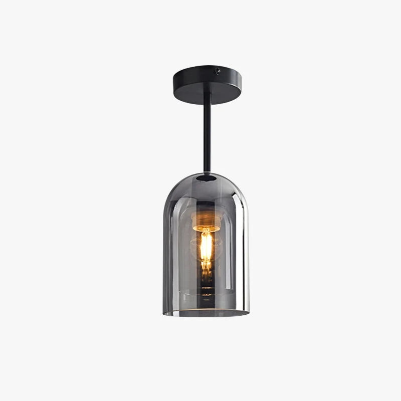 Ceiling Light | Glass Shade & Copper Fixture | Includes 3-Color LED Bulb