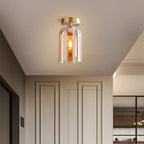 Ceiling Light | Glass Shade & Copper Fixture | Includes 3-Color LED Bulb