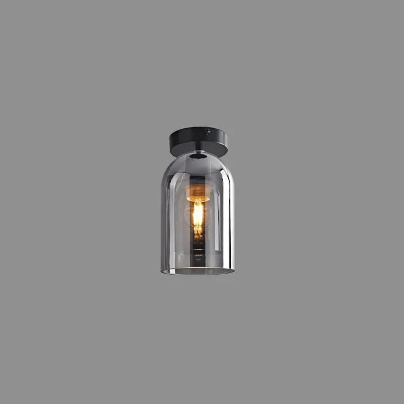 Ceiling Light | Glass Shade & Copper Fixture | Includes 3-Color LED Bulb
