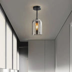 Ceiling Light | Glass Shade & Copper Fixture | Includes 3-Color LED Bulb