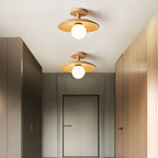 Ceiling Light | Japanese Minimalist Wood & Iron | E27 Socket