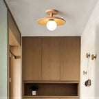 Ceiling Light | Japanese Minimalist Wood & Iron | E27 Socket