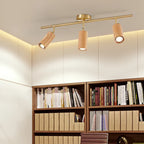 Ceiling Light | Rubberwood & Iron Spotlight | Integrated LED