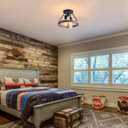 Ceiling Light | Rustic Wood & Metal | Adjustable 3-Light