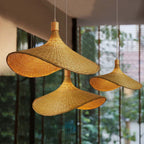 Ceiling Pendant Lamp | Handwoven Bamboo Basket Shade | Multiple Sizes