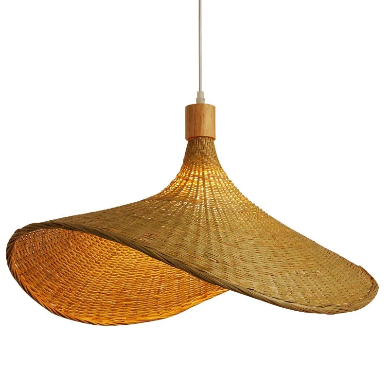 Ceiling Pendant Lamp | Handwoven Bamboo Basket Shade | Multiple Sizes