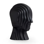 Ceramic Head Sculpture | Geometric Design & Golden Fringe