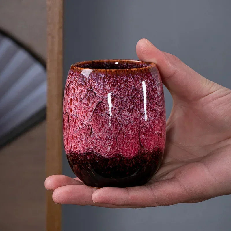 Ceramic Mug Set | Kiln-Fired Glaze & Gold Trim | Set of 4