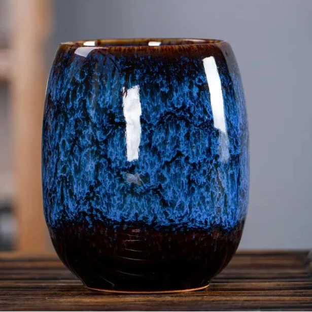 Ceramic Mug Set | Kiln-Fired Glaze & Gold Trim | Set of 4