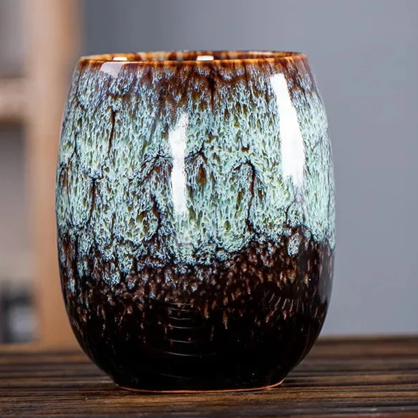 Ceramic Mug Set | Kiln-Fired Glaze & Gold Trim | Set of 4