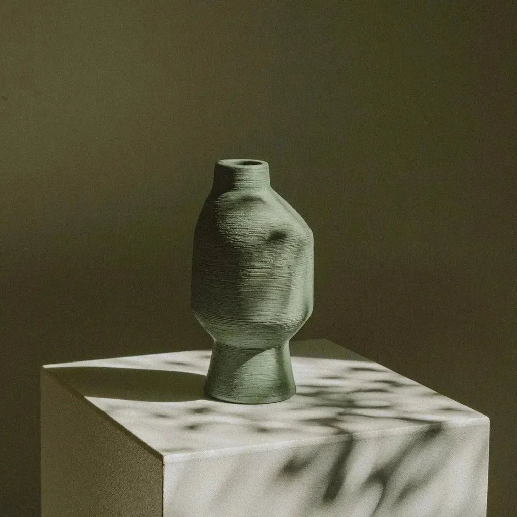 Ceramic Vase | Organic Sculptural Shape & Four Green Shades | Multiple Sizes