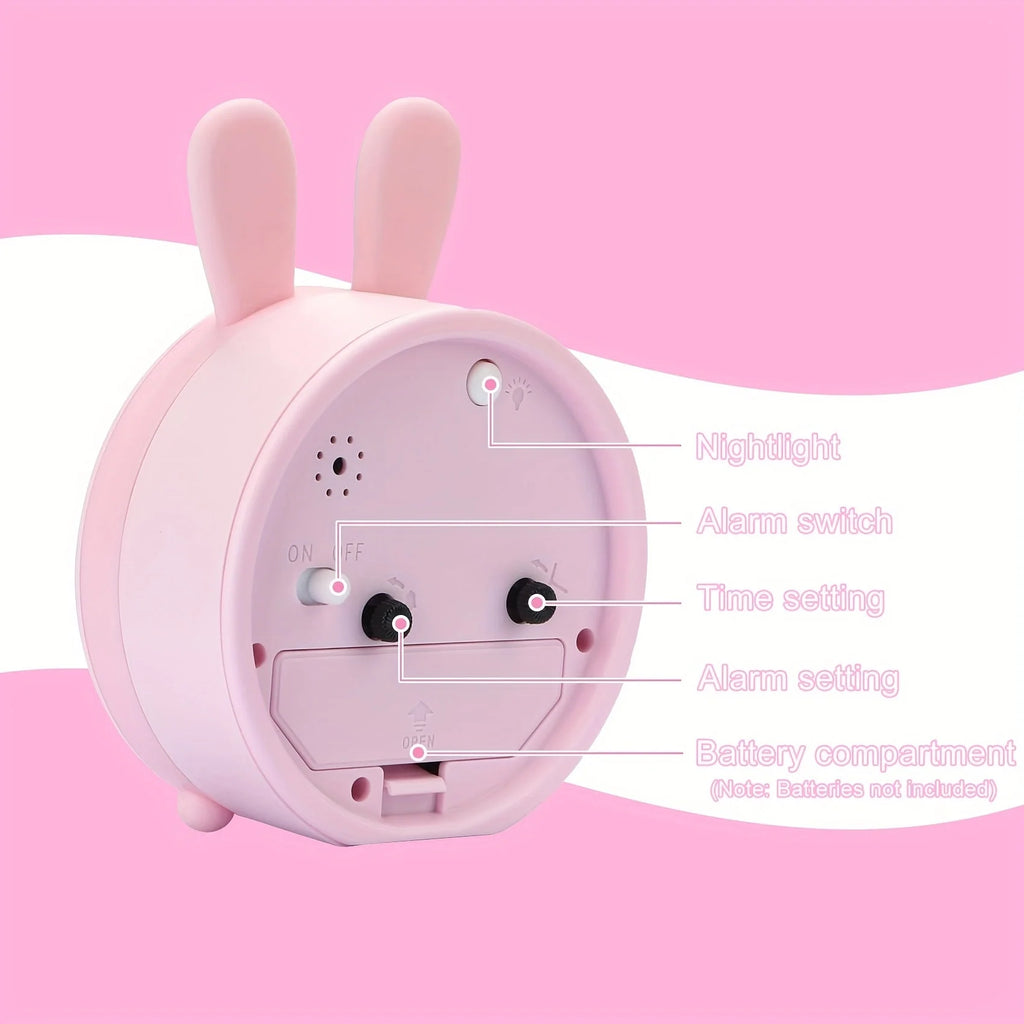 Children’s Alarm Clock | Silent & Night Light | Rabbit Design