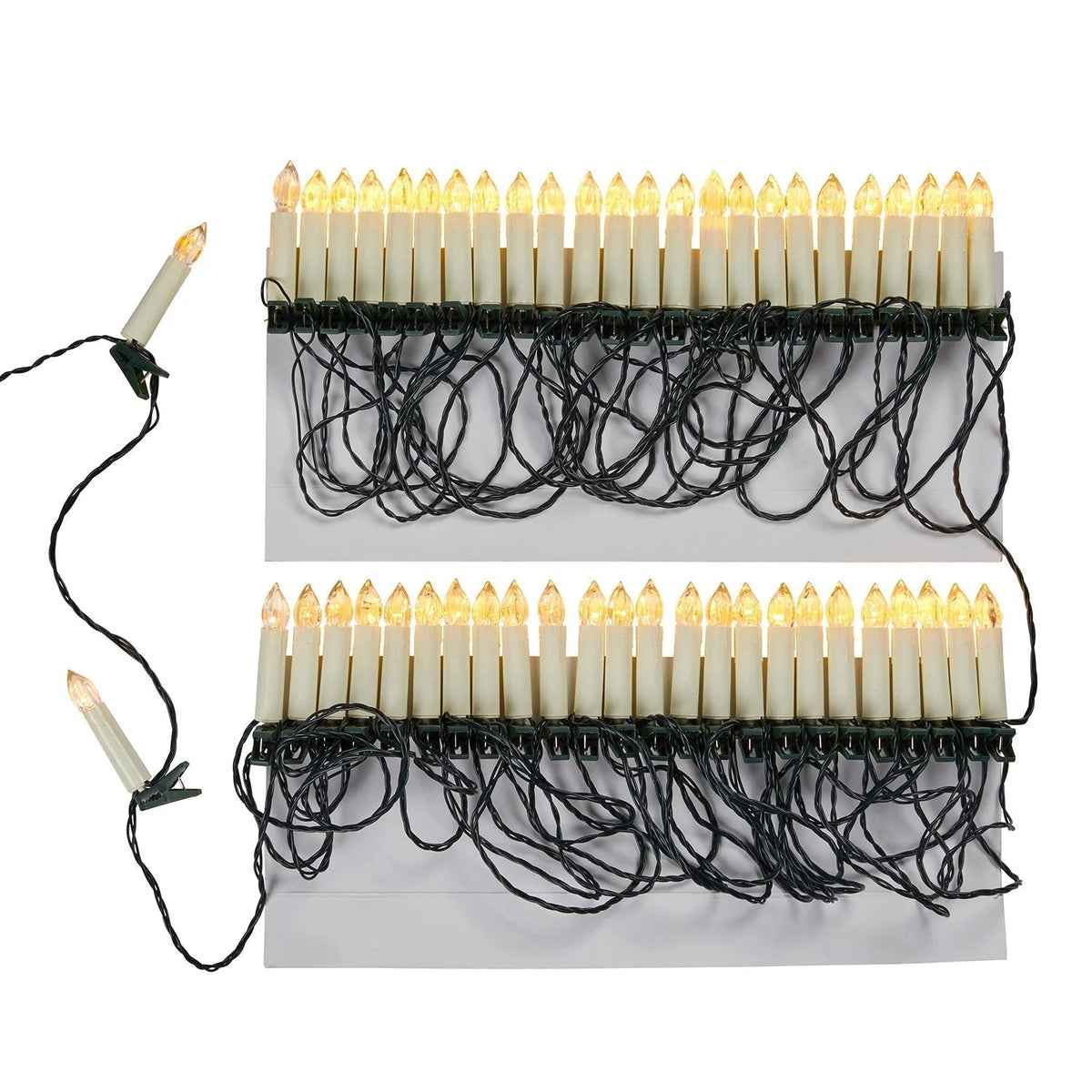 Christmas Tree Lights | LED Candle-Style Warm White & Clip-On | 14.7 m Length