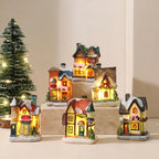 Christmas Village Set | Hand-Painted & Warm LED | 6-Piece