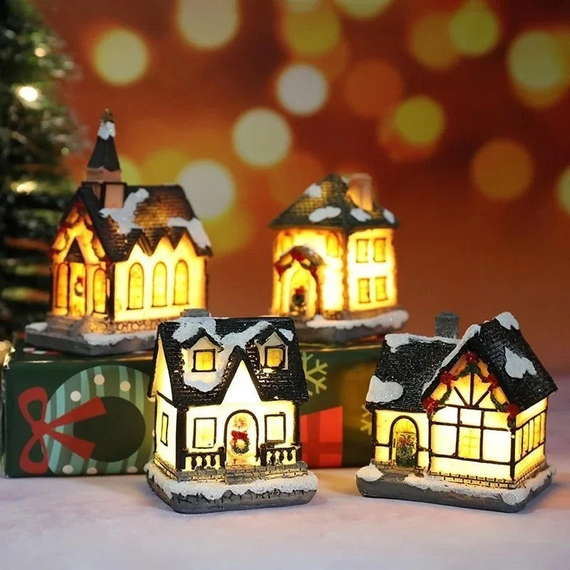 Christmas Village Set | Hand-Painted & Warm LED | 6-Piece