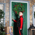 Christmas Wreath | Lifelike Red Berries & Cypress