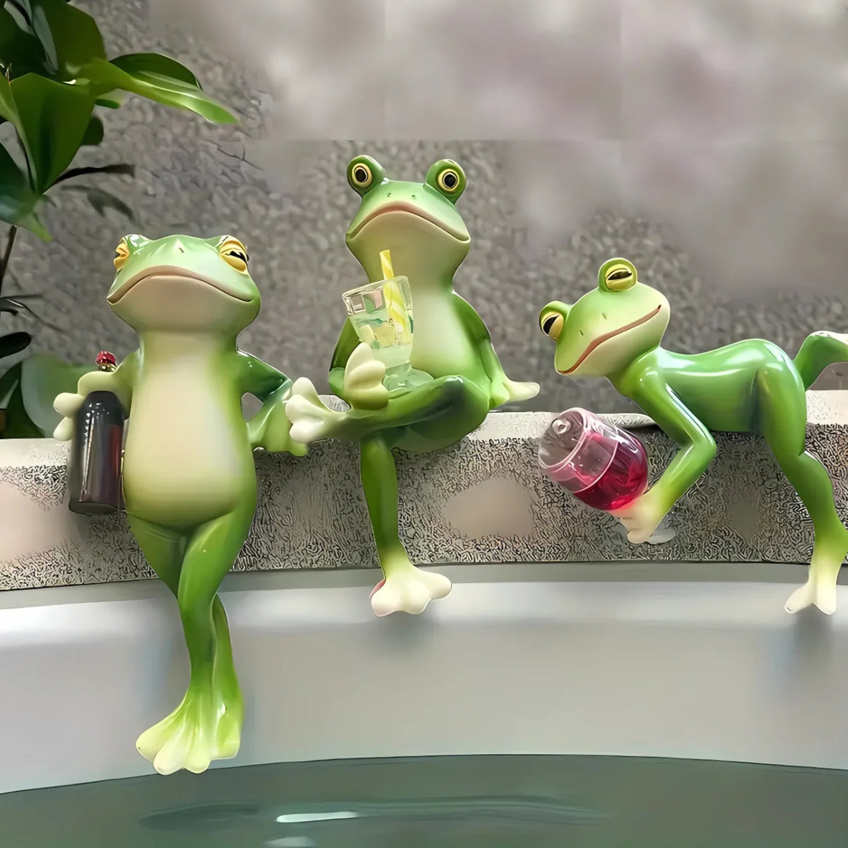 Climbing Frog Figurine | Hand-Painted & Weather-Resistant Resin