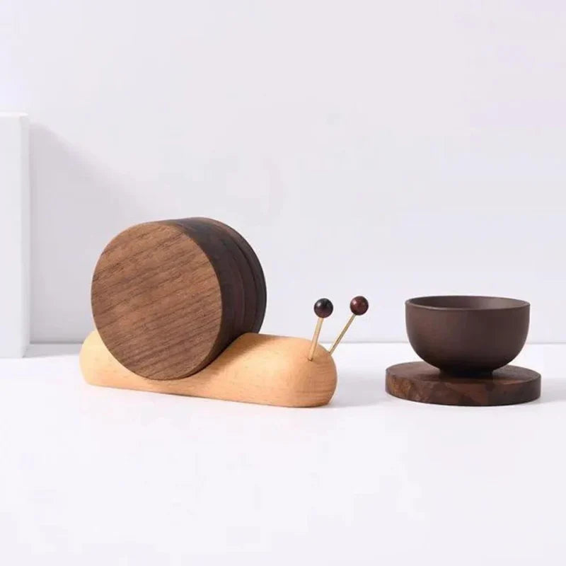 Coaster Set | Walnut Wood & Stackable