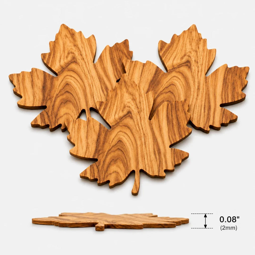 Coasters | Solid Maple Leaf-Shaped | Set of 3