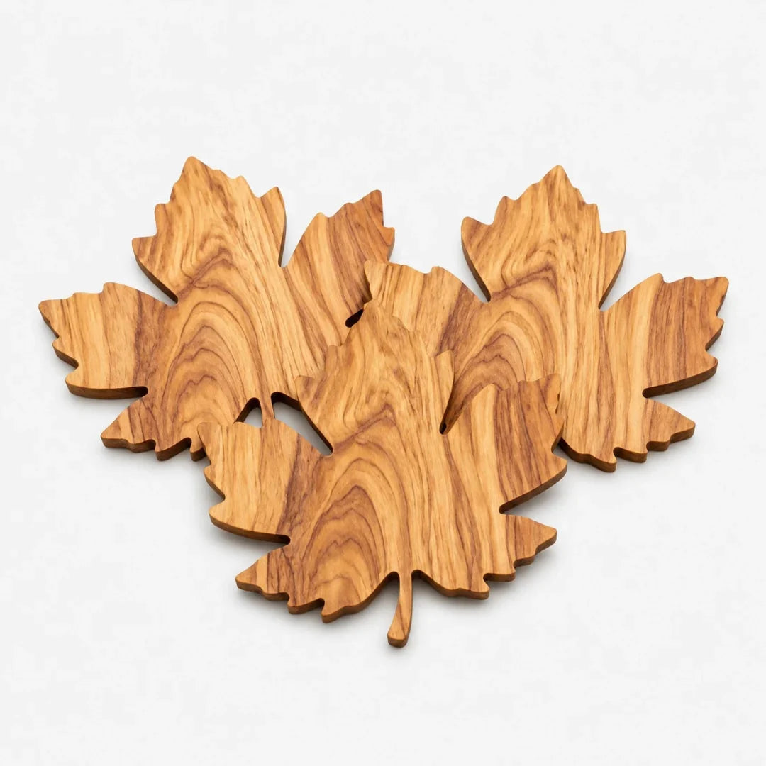 Coasters | Solid Maple Leaf-Shaped | Set of 3