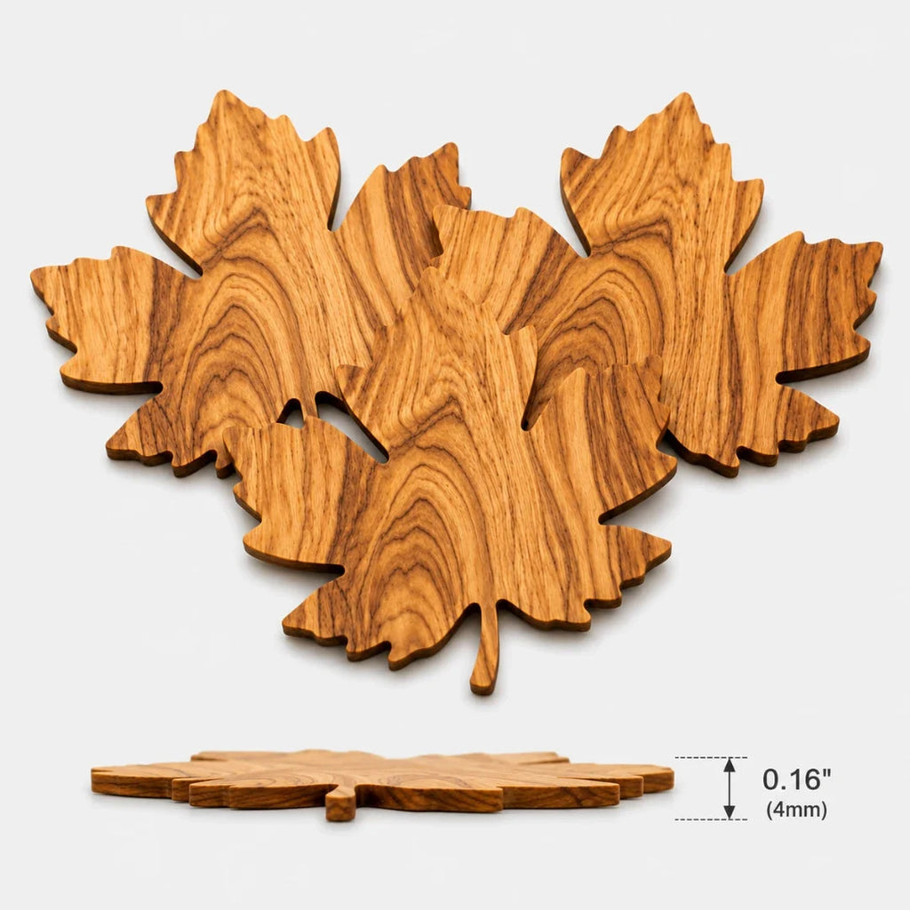 Coasters | Solid Maple Leaf-Shaped | Set of 3