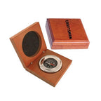Compass | Liquid-Filled 2 1/4-Inch & Chrome Bezel | Wood Gift Box
