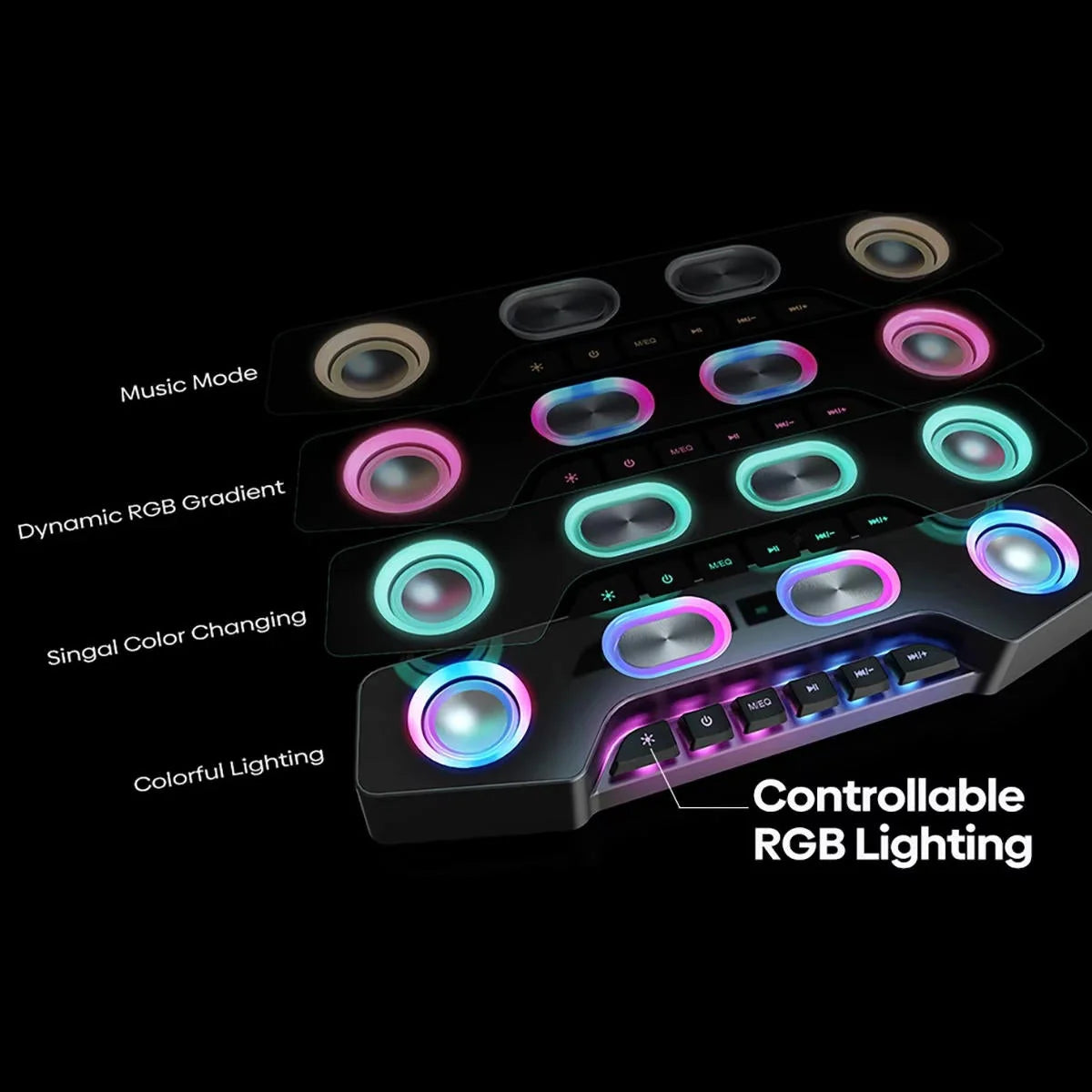 Computer Speakers | Dual Drivers, Bluetooth 5.1 & RGB Lighting