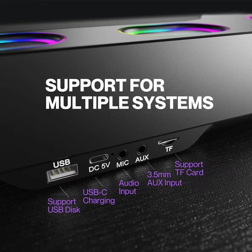 Computer Speakers | Dual Drivers, Bluetooth 5.1 & RGB Lighting