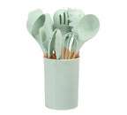 Cooking Utensil Set | BPA-Free Heat-Resistant Silicone & Bamboo Handles | Set of 12