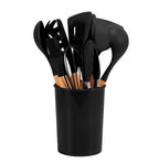 Cooking Utensil Set | BPA-Free Heat-Resistant Silicone & Bamboo Handles | Set of 12