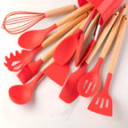 Cooking Utensil Set | BPA-Free Heat-Resistant Silicone & Bamboo Handles | Set of 12