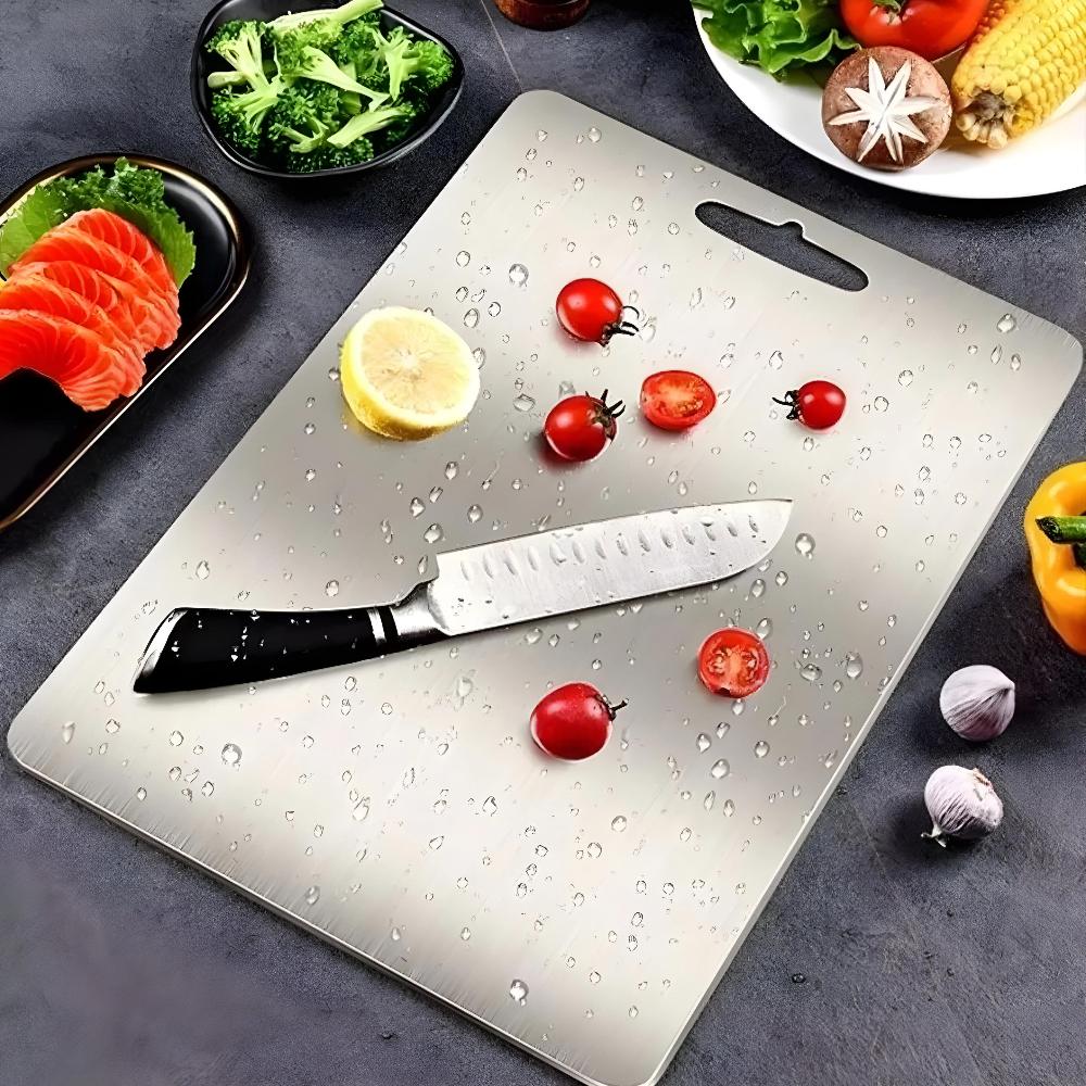 Cutting Board | SUS304 Stainless Steel Antibacterial Non-Porous & Knife-Friendly