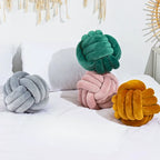 Decorative Pillow | Scandinavian Knot Plush Velvet & Cotton Fill | 28 cm