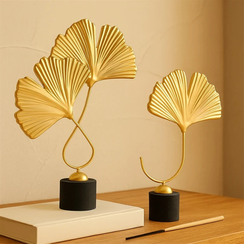 Decorative Sculpture | Leaf-Inspired Ribbed Design | Freestanding