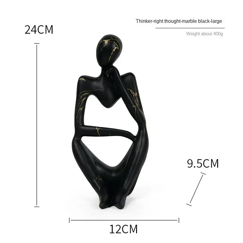 Decorative Sculpture | Resin Water-Transfer & Abstract Thinker | Table Decoration