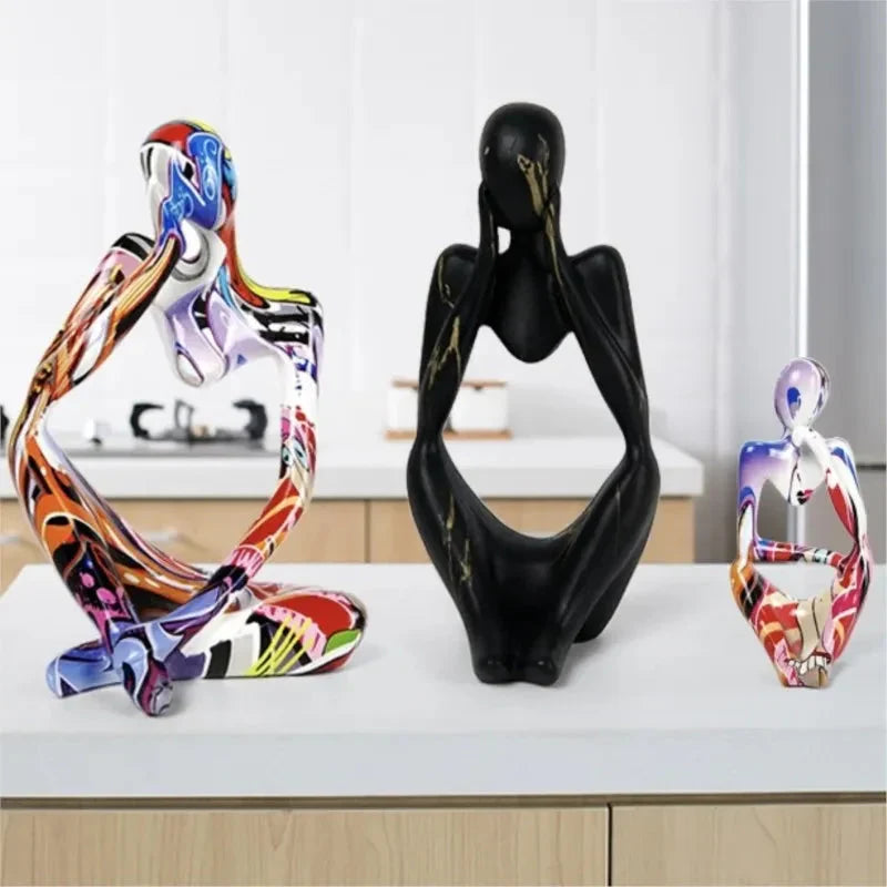 Decorative Sculpture | Resin Water-Transfer Print | Tabletop Decor