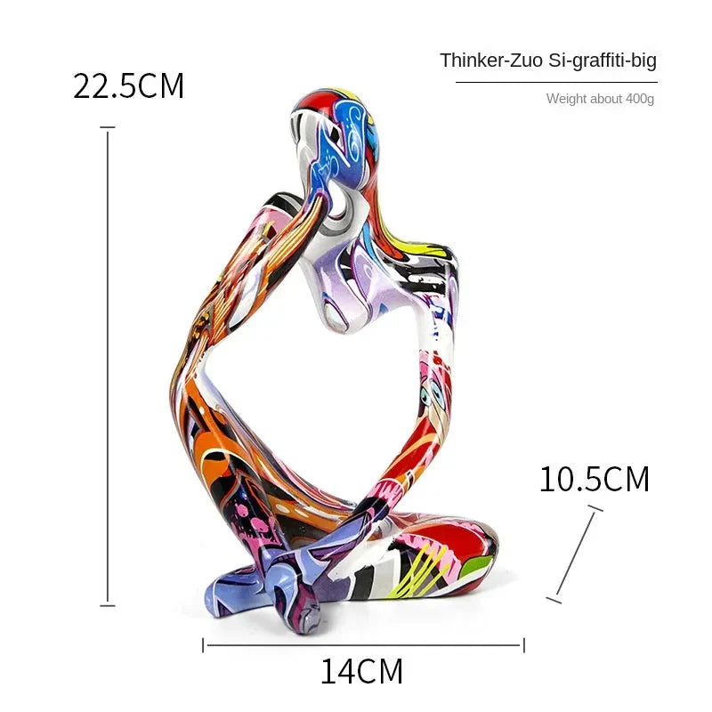 Decorative Sculpture | Resin Water-Transfer Print | Tabletop Decor