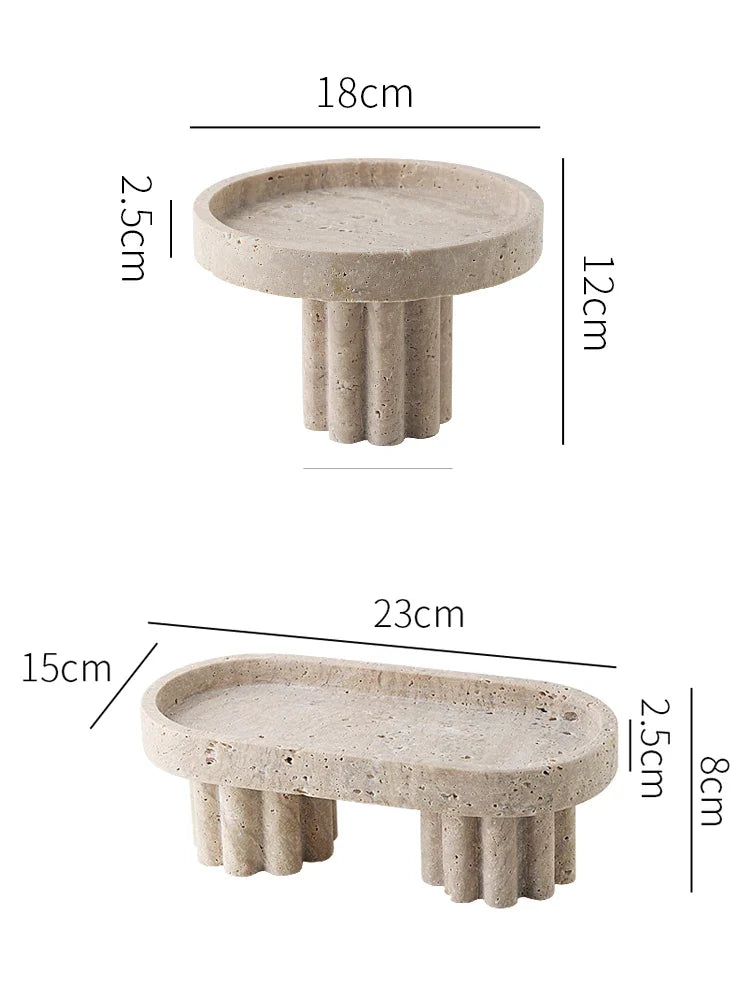 Decorative Stand | Faux Travertine & Hand-Polished