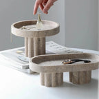 Decorative Stand | Faux Travertine & Hand-Polished