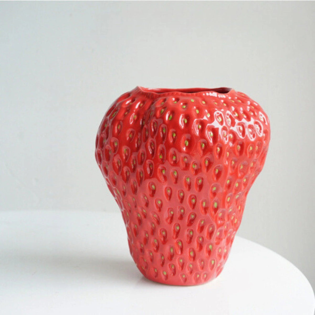 Decorative Vase | Strawberry Shape | Dimpled Seeds & Glossy Finish