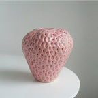 Decorative Vase | Strawberry Shape | Dimpled Seeds & Glossy Finish