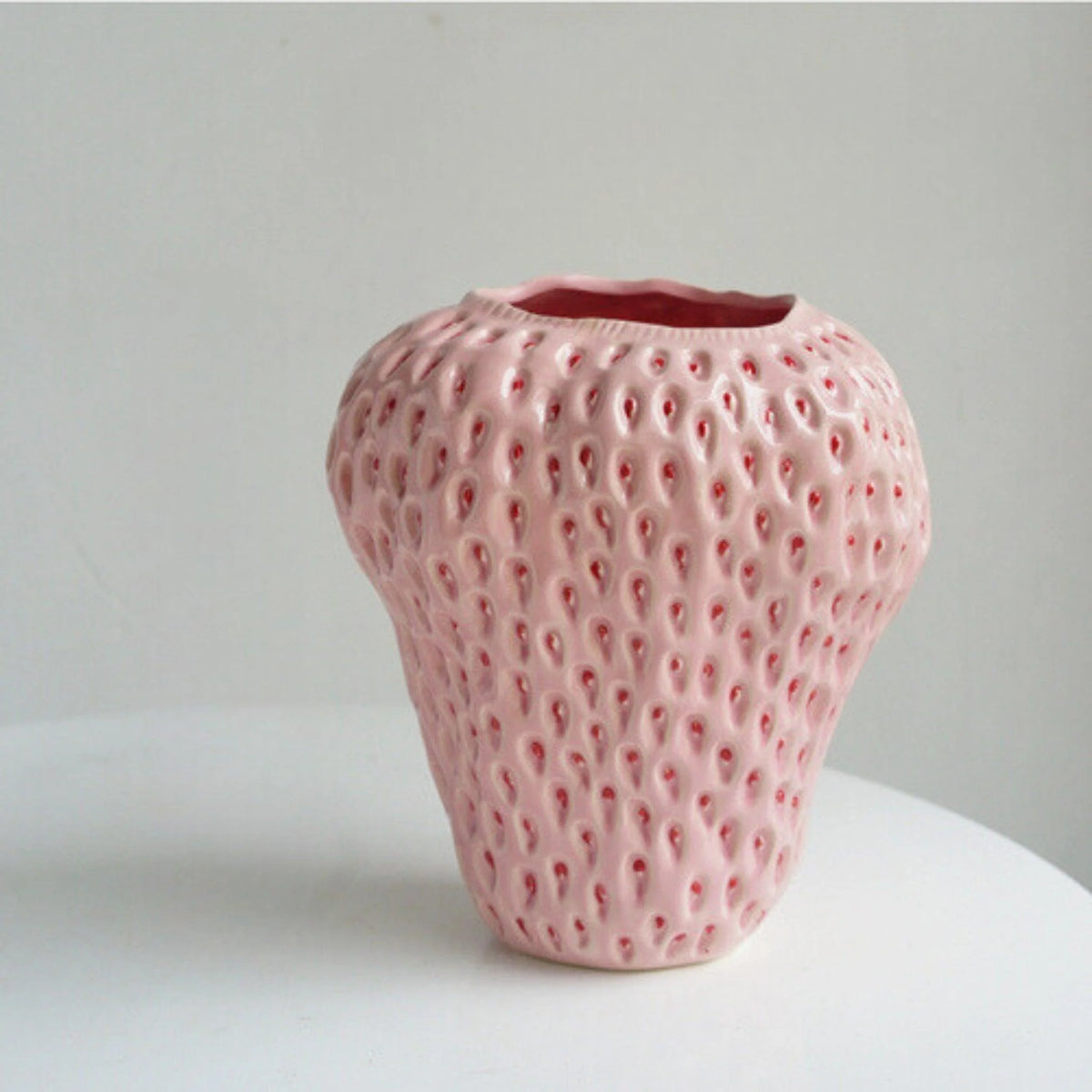 Decorative Vase | Strawberry Shape | Dimpled Seeds & Glossy Finish