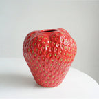 Decorative Vase | Strawberry Shape | Dimpled Seeds & Glossy Finish