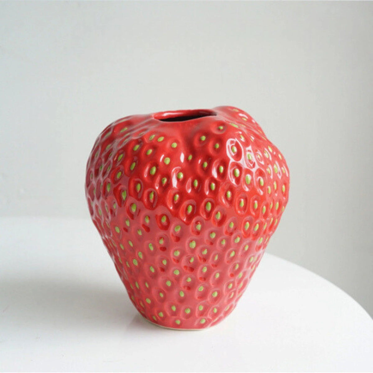 Decorative Vase | Strawberry Shape | Dimpled Seeds & Glossy Finish