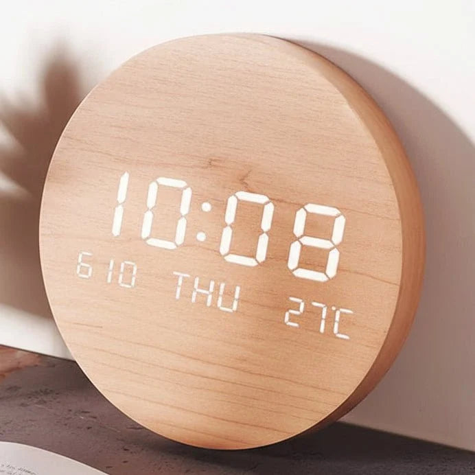 Desk Clock | Scandinavian Minimalist LED Display | 19.5 cm