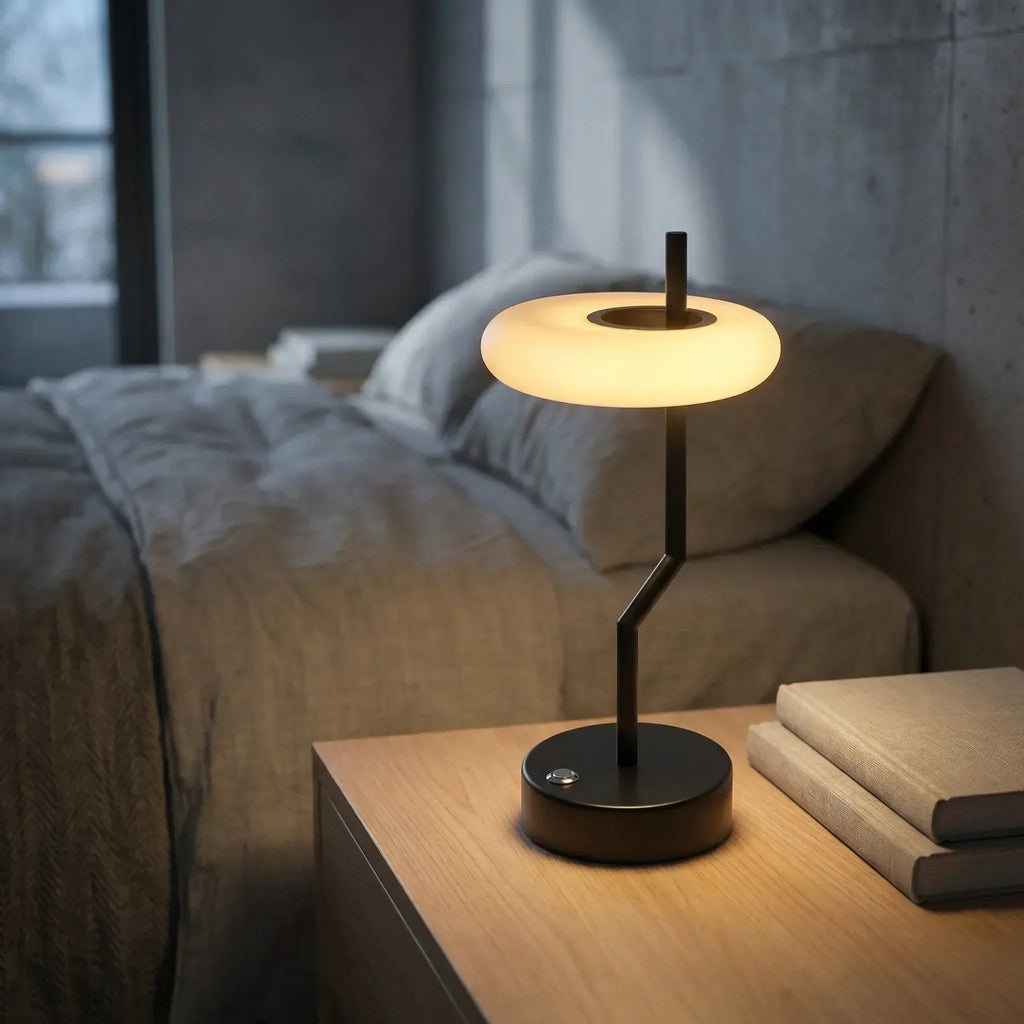 Desk Lamp | Frosted Disc Shade & Dimmable Touch Sensor
