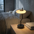 Desk Lamp | Frosted Disc Shade & Dimmable Touch Sensor