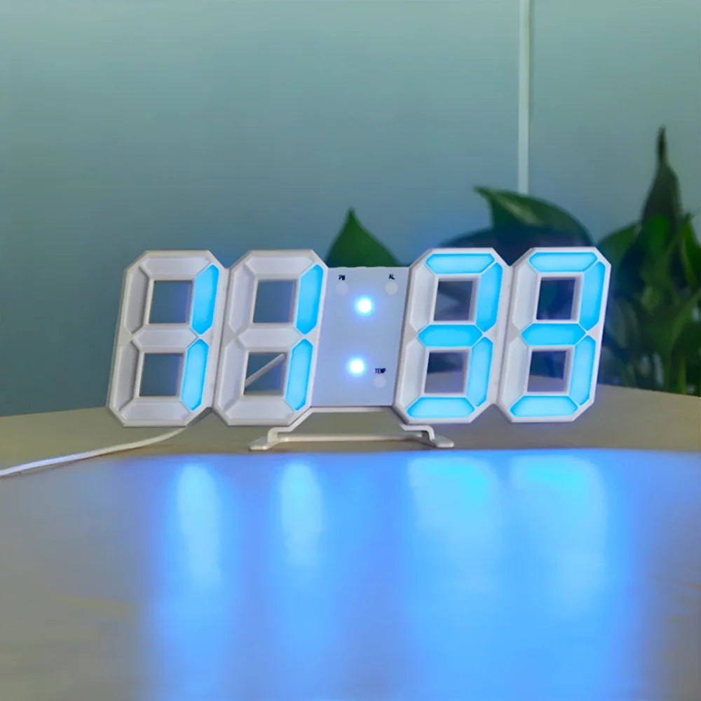 Digital Wall Clock | 3D LED Digits & Dimmable Night Mode | Wall Or Desk